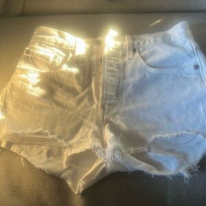 White jean shorts